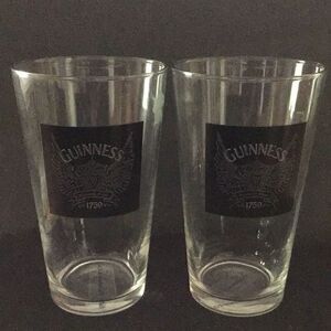 Glasses set Of two Guinness, draft drinking glasses ￼